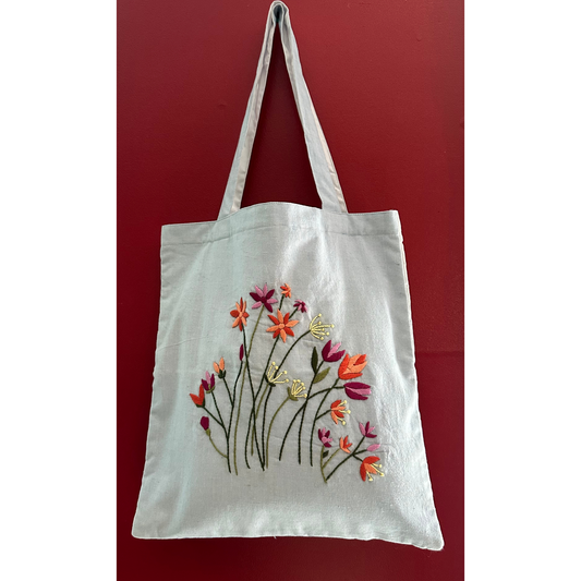 Handmade Tote Bag: Pretty Flowers