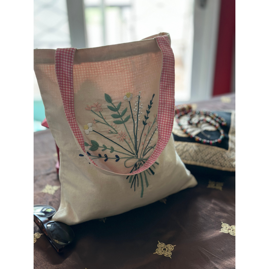 Handmade Tote Bag: Wild Flowers Bunch